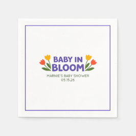 Servilleta De Papel Baby in Bloom Bold Colorful Tulip Chic Baby Shower