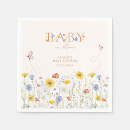 Servilleta De Papel Baby In Bloom Colorful Wildflower Baby Shower