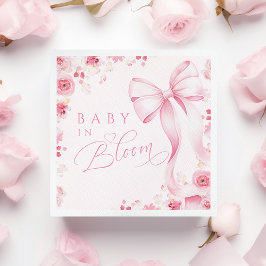 Servilleta De Papel Baby in Bloom Pink  Bow Napkins 