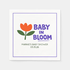 Servilleta De Papel Baby in Bloom Tulip Trendy Modern Baby Shower
