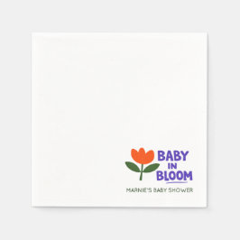 Servilleta De Papel Baby in Bloom Tulip Trendy Modern Baby Shower Napk