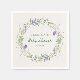 Servilleta De Papel Baby in Bloom Wildflower Baby Shower Napkins