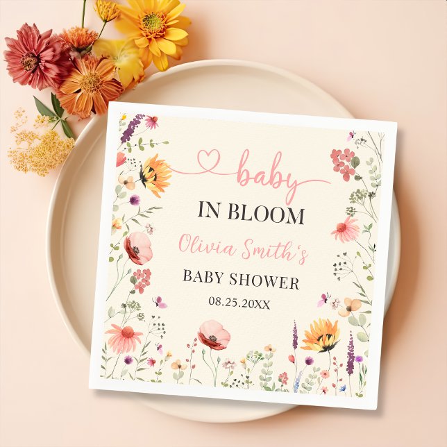 Servilleta De Papel Baby In Bloom Wildflower Floral Baby Shower (Subido por el creador)