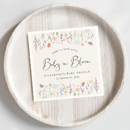Servilleta De Papel Baby in Bloom Wildflower Watercolor Baby Shower