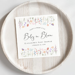 Servilleta De Papel Baby in Bloom Wildflower Watercolor Baby Shower