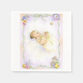 Servilleta De Papel Baby infant baptism christening design