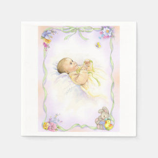 Servilleta De Papel Baby infant baptism christening design