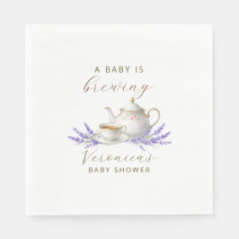 Servilleta De Papel Baby is Brewing Tea Party Baby Shower