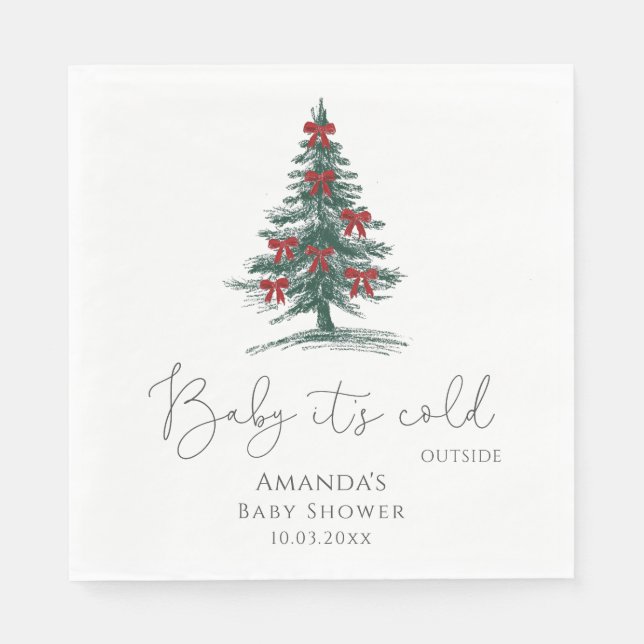 Servilleta De Papel Baby It's Cold Outside Baby Shower (Anverso)