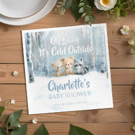 Servilleta De Papel Baby it's cold outside Blue Forest Baby Shower