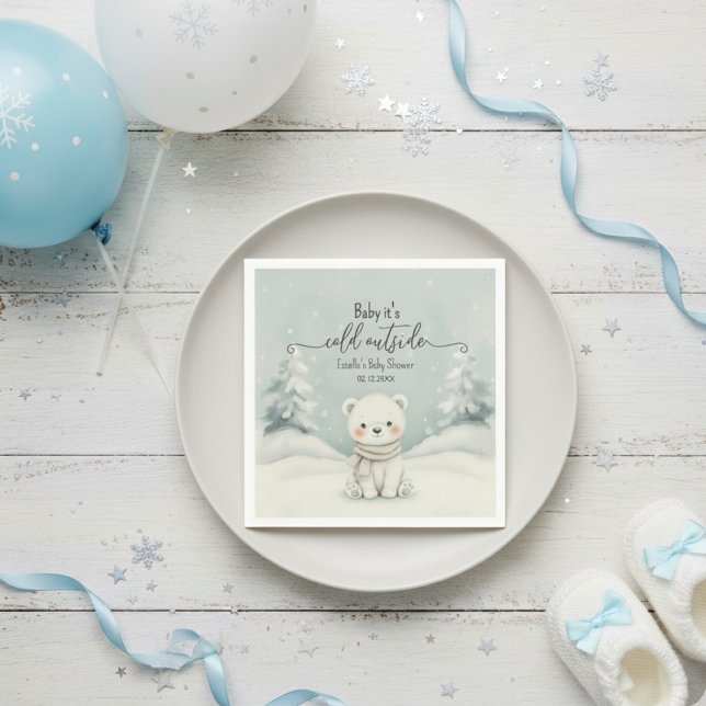 Servilleta De Papel Baby, It's Cold Outside Polar Bear baby shower  (Subido por el creador)