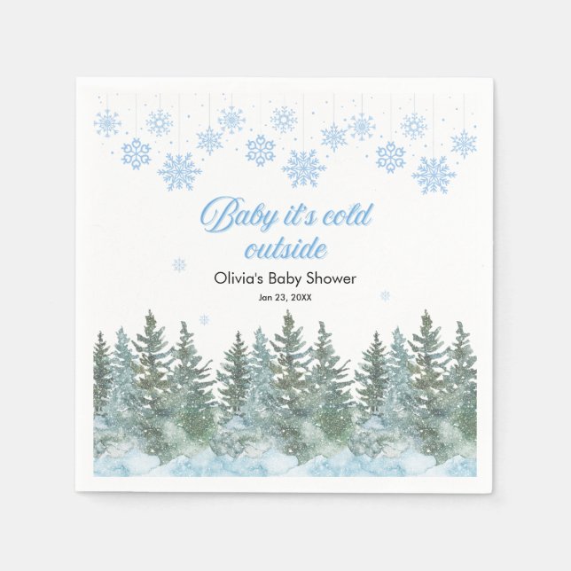 Servilleta De Papel Baby It's Cold Outside Winter Baby Shower (Anverso)