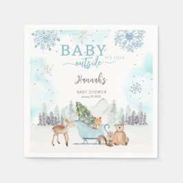 Servilleta De Papel Baby It's Cold Winter Woodland fuera de Baby Showe
