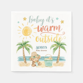 Servilleta De Papel Baby It's Warm Outside Beach Baby Shower