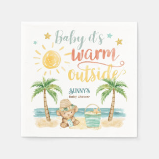 Servilleta De Papel Baby It's Warm Outside Beach Baby Shower