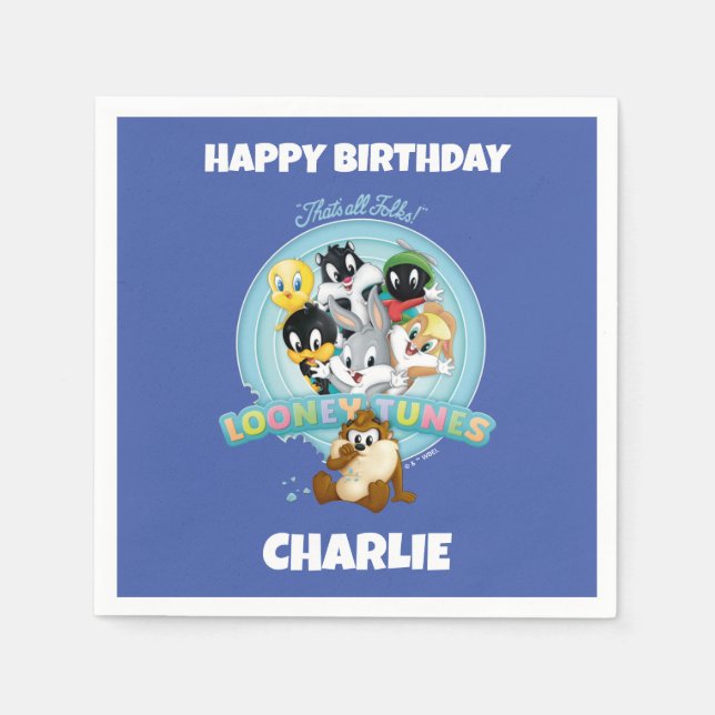 Servilleta De Papel Baby LOONEY TUNES™ Logo | That's All Folks (Anverso)
