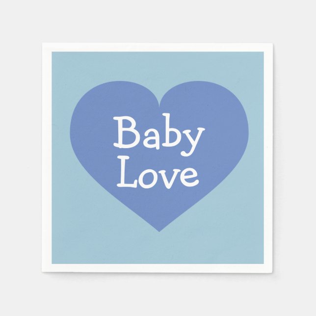 Servilleta De Papel Baby Love Baby Blue Heart (Anverso)