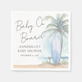 Servilleta De Papel Baby On Board Beach Baby Shower