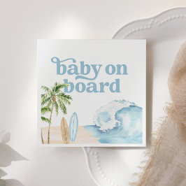 Servilleta De Papel Baby on Board Beach Surf Baby Shower