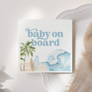 Servilleta De Papel Baby on Board Beach Surf Baby Shower