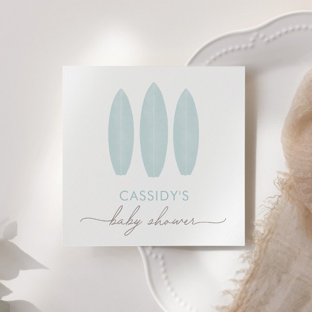 Servilleta De Papel Baby on Board Blue Surfboard Baby Shower (Subido por el creador)
