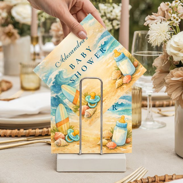 Servilleta De Papel Baby On Board Surf Baby Shower (Subido por el creador)