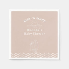 Servilleta De Papel Baby On Board Surfing Baby Shower