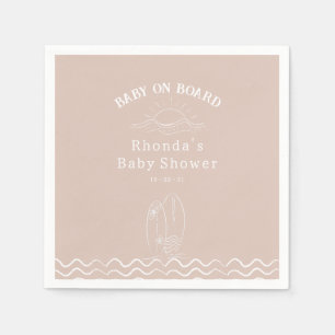 Servilleta De Papel Baby On Board Surfing Baby Shower