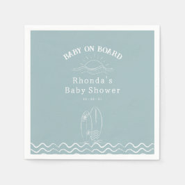 Servilleta De Papel Baby On Board Surfing Baby Shower