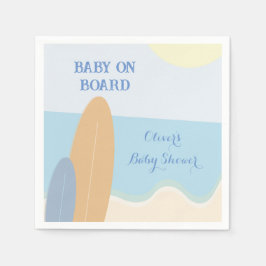 Servilleta De Papel Baby on Board Surfing Beach Baby Shower