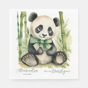 Servilleta De Papel Baby Panda Bear Bearly Wait Baby Shower