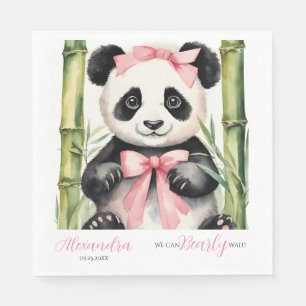 Servilleta De Papel Baby Panda Bear Bearly Wait Chicas Baby Shower