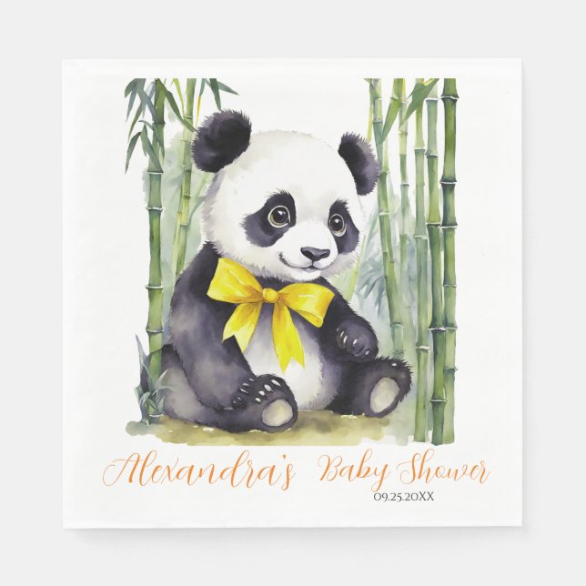 Servilleta De Papel Baby Panda Gender Neutral Baby Shower (Anverso)
