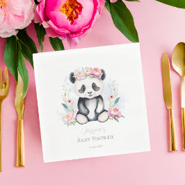 Servilleta De Papel Baby Panda Peonies Jungle Baby Shower