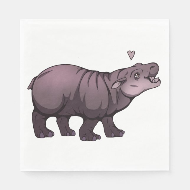 Servilleta De Papel Baby Pigmy Hippo (Anverso)