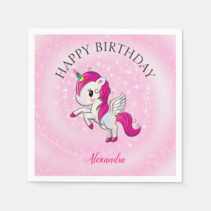 Servilleta De Papel Baby Pink Unicorn