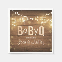 Servilleta De Papel Baby Q Coed BBQ Baby Shower Paper Napkins Rústico