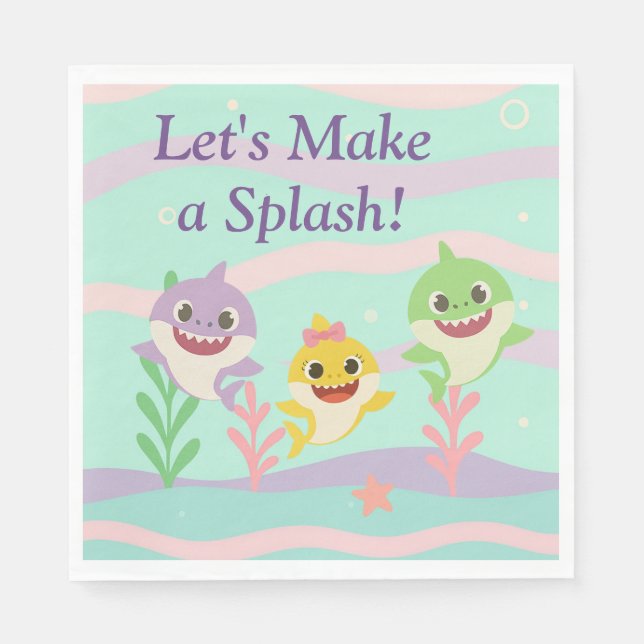 Servilleta De Papel Baby Shark Party Napkins (Anverso)