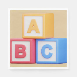 Servilleta De Papel Baby Shower - Alphabet Blocks Luncheon