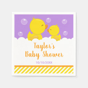 Servilleta De Papel Baby Shower amarillo y morado dudoso de goma
