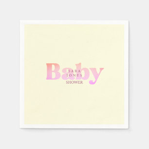 Servilleta De Papel Baby Shower amarillo y rosa