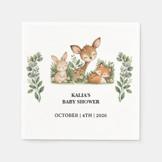Servilleta De Papel Baby Shower Animales Bosque Boho