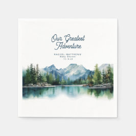 Servilleta De Papel Baby Shower Aventura Rústica Bosque Montaña 