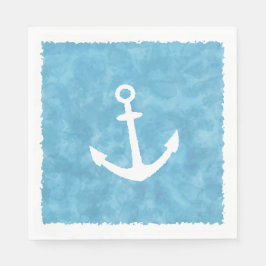 Servilleta De Papel Baby Shower azul de ancla nautica