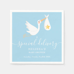 Servilleta De Papel Baby Shower Azul de la estrella de oro de la tiend