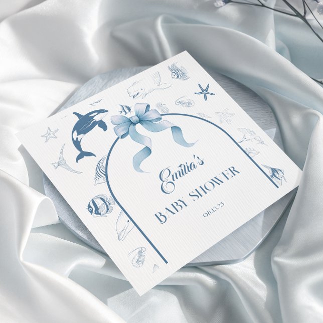 Servilleta De Papel Baby Shower azul de Ocean Sprinkles (Subido por el creador)