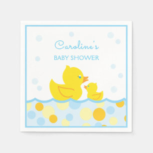 Servilleta De Papel Baby Shower azul y amarillo de goma Ducky