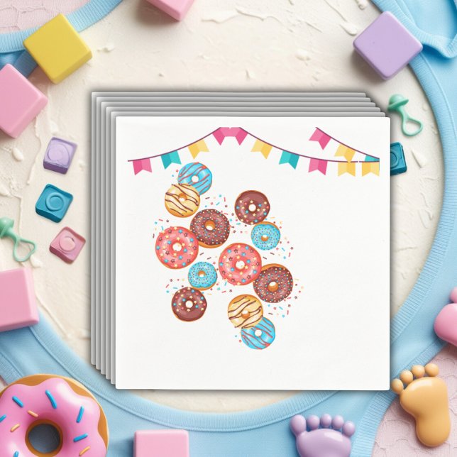 Servilleta De Papel Baby Shower: Bebé Donut moderno rompe bóvedas (Subido por el creador)