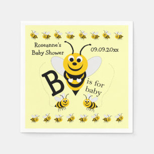 Servilleta De Papel Baby Shower Bee Design