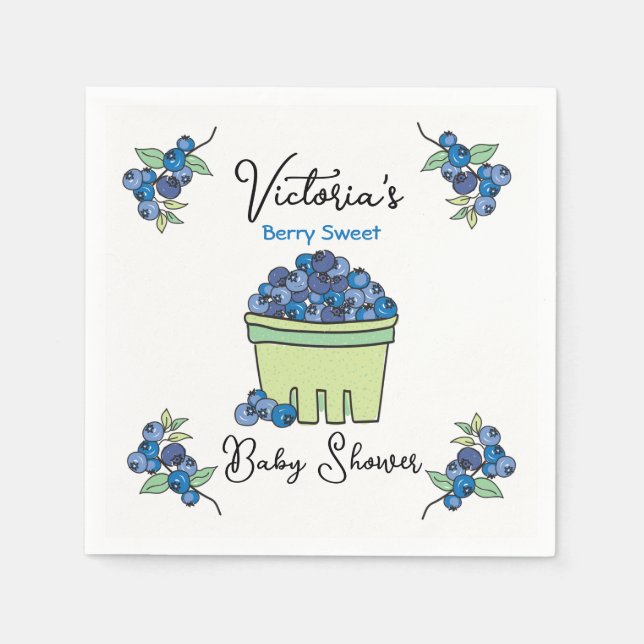 Servilleta De Papel Baby Shower Berry Sweet Fruit Basket (Anverso)